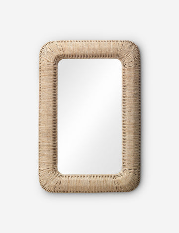 #color::natural | Raelyn coastal woven frame wall mirror.