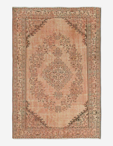 Vintage Turkish Hand-Knotted Wool Rug No. 442, 6' x 9'2"