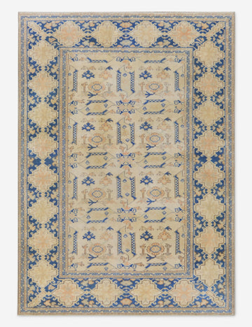 Vintage Turkish Hand-Knotted Wool Rug No. 425, 5' x 6'9"