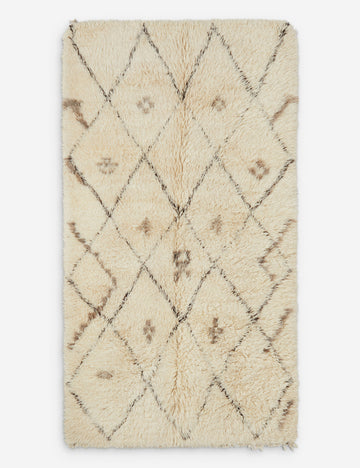 Vintage Moroccan Hand-Knotted Wool Rug No. 14, 5'1" x 9'3"