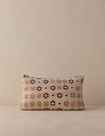 Vintage Lumbar Pillow No. 327, 12" x 20"