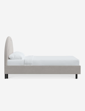 Side of the Odele Mineral Gray Velvet bed