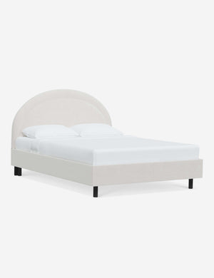 Angled view of the Odele Snow White Velvet bed