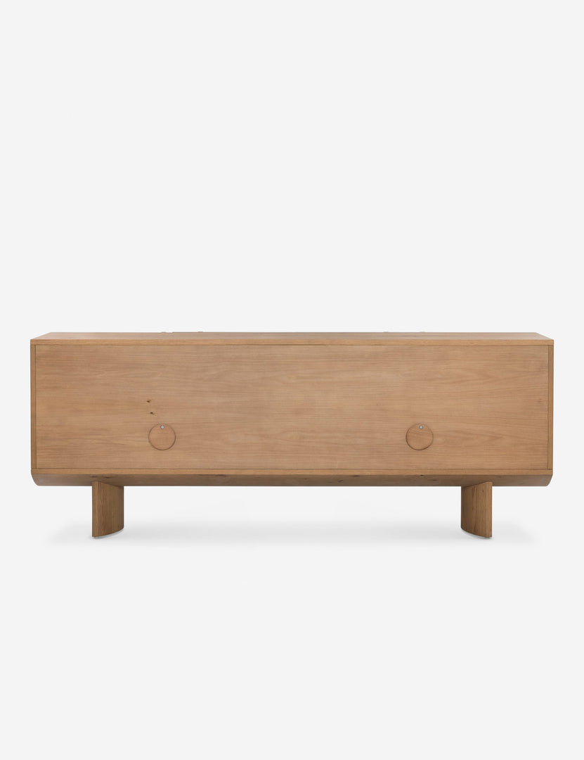 #color::natural | Back of the Remwald sculptural oak wood sideboard cabinet.
