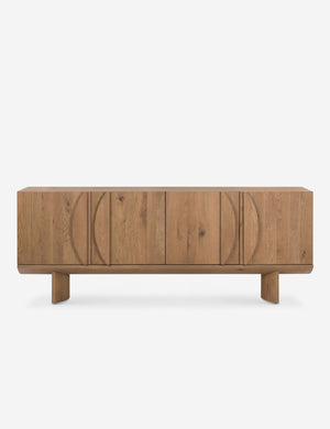 Remwald sculptural oak wood sideboard cabinet.