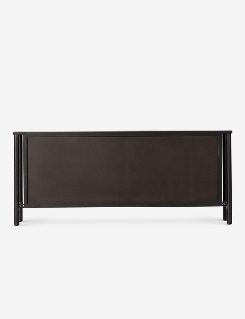 #color::black | Back of the Isaura black cane-paneled sideboard cabinet.