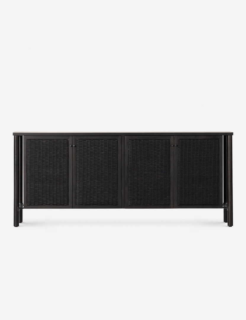 #color::black | Isaura black cane-paneled sideboard cabinet.