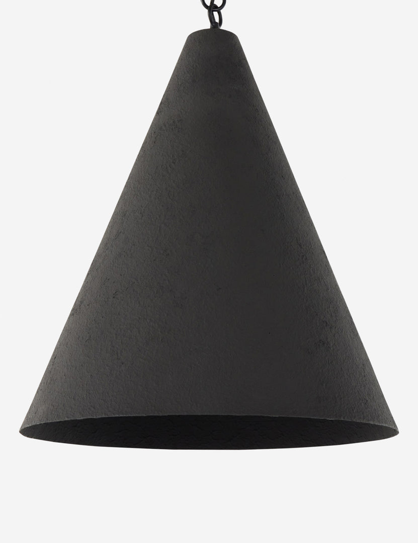 #size::19.5-dia #color::black | Shade of the Ashwin sleek cone pendant light in black.