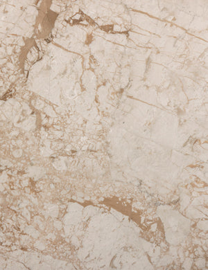 Close up of the stone of the Bellona solid marble side table.