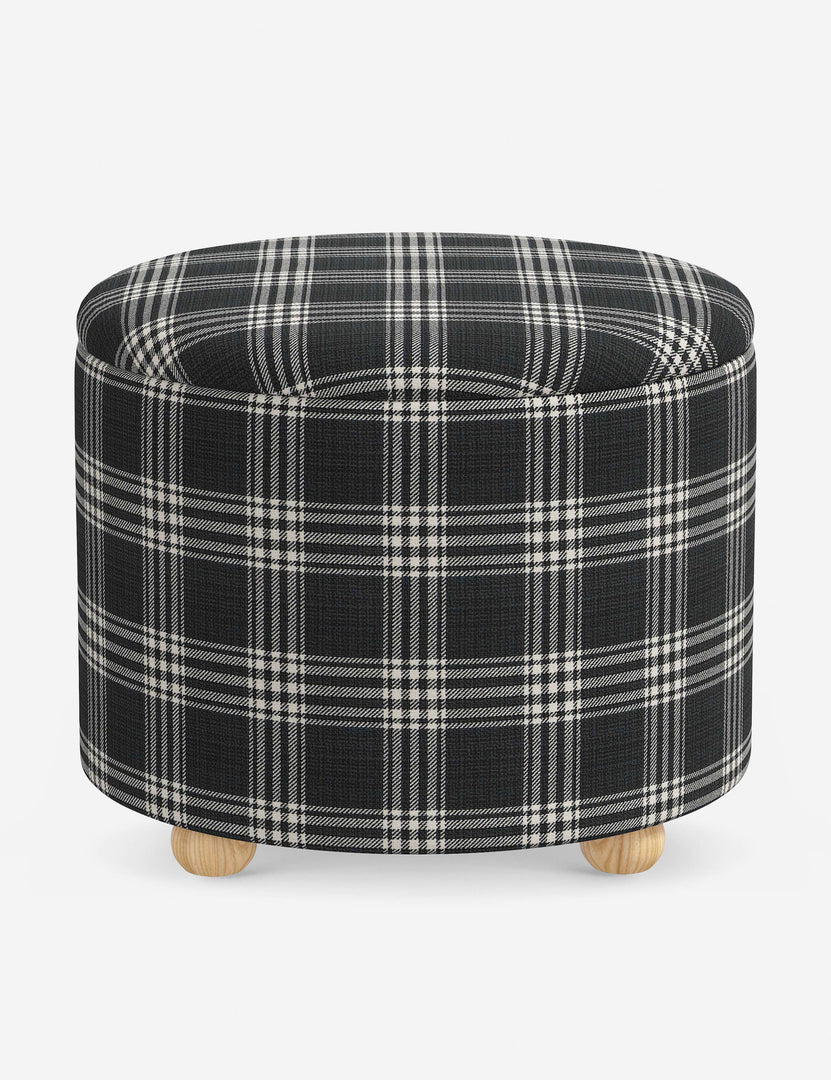 #color::prep-school-plaid #size::24-Dia | Kamila Prep School Plaid 24-inch round ottoman with storage space and pinewood feet