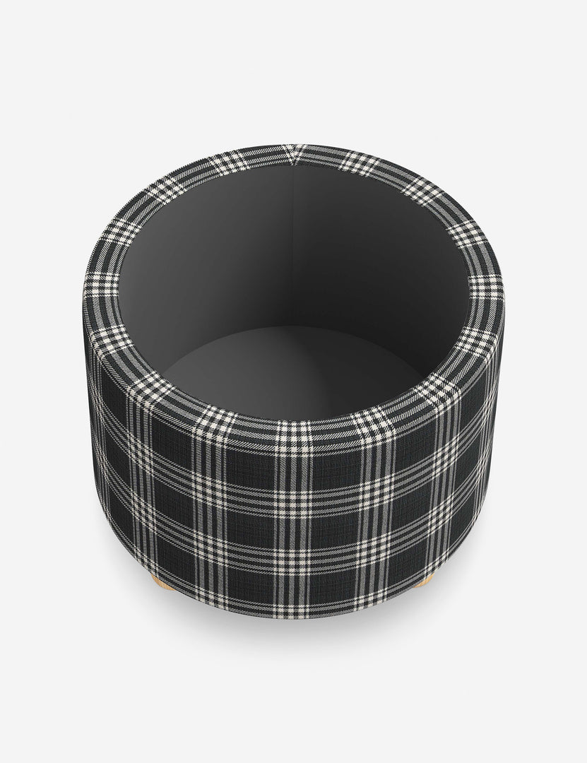 #color::prep-school-plaid #size::24-Dia | The storage space inside the Kamila Prep School Plaid 24-inch ottoman