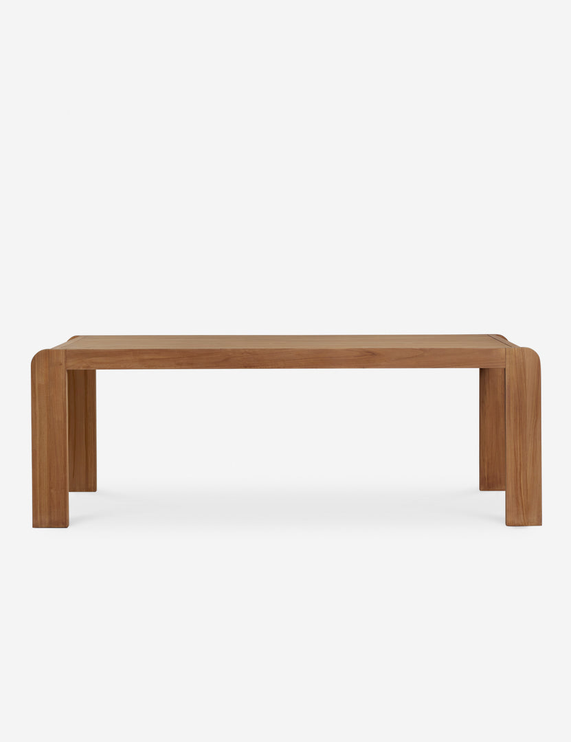 #color::natural-teak | Abbot solid teak rectangular outdoor dining table by Sarah Sherman Samuel.