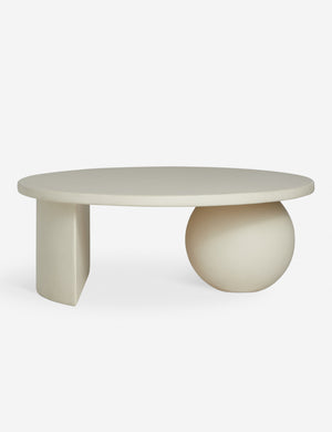 Amaya round sculptural cement coffee table.
