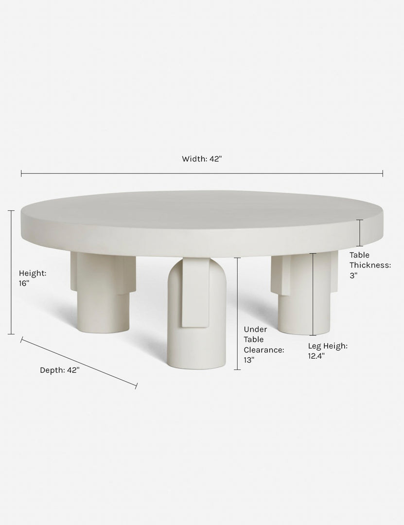 | Dimensions on the Anja Coffee Table