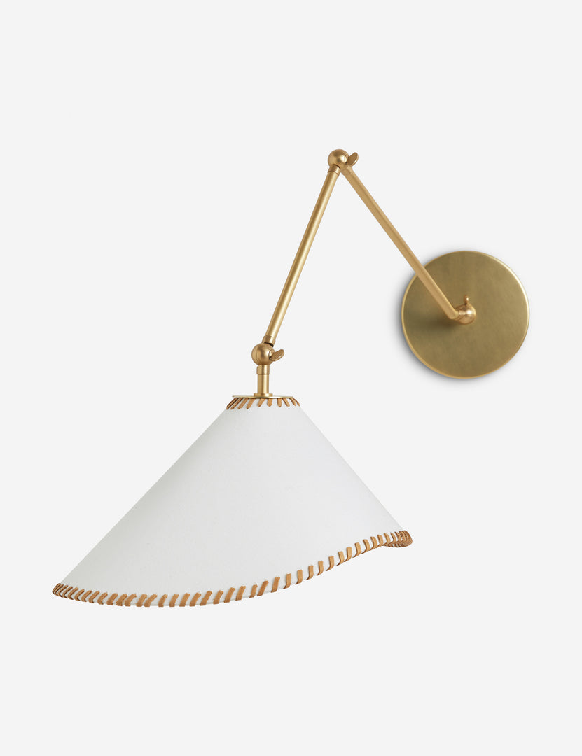 #color::brass | Arroyo Mixed-Material Adjustable Arm Sconce by Elan Byrd.