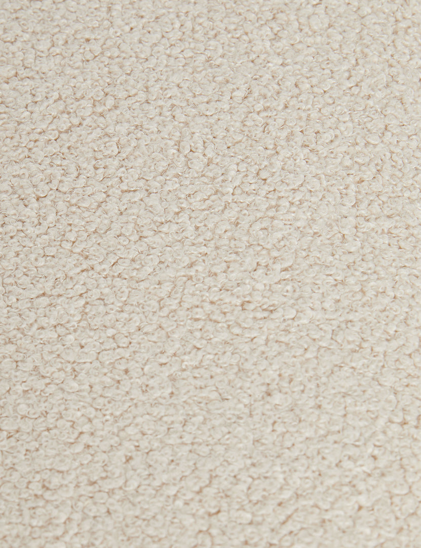 #color::teddy-boucle | Close up view of the Brooks boucle upholstered bench