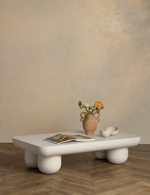 Open Box: Clouded Rectangle Coffee Table, Matte White by Sarah Sherman Samuel