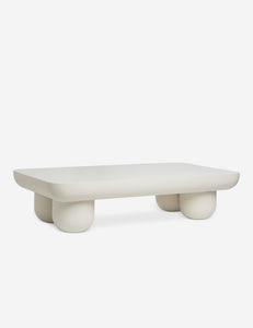 Open Box: Clouded Rectangle Coffee Table, Matte White by Sarah Sherman Samuel
