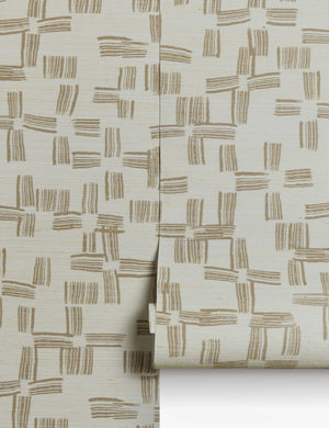 Crossmarks Grasscloth Wallpaper by Élan Byrd