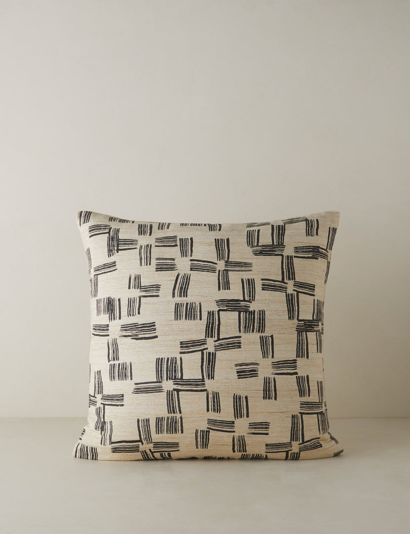 #color::black | Crossmarks Silk Pillow by Elan Byrd in black.