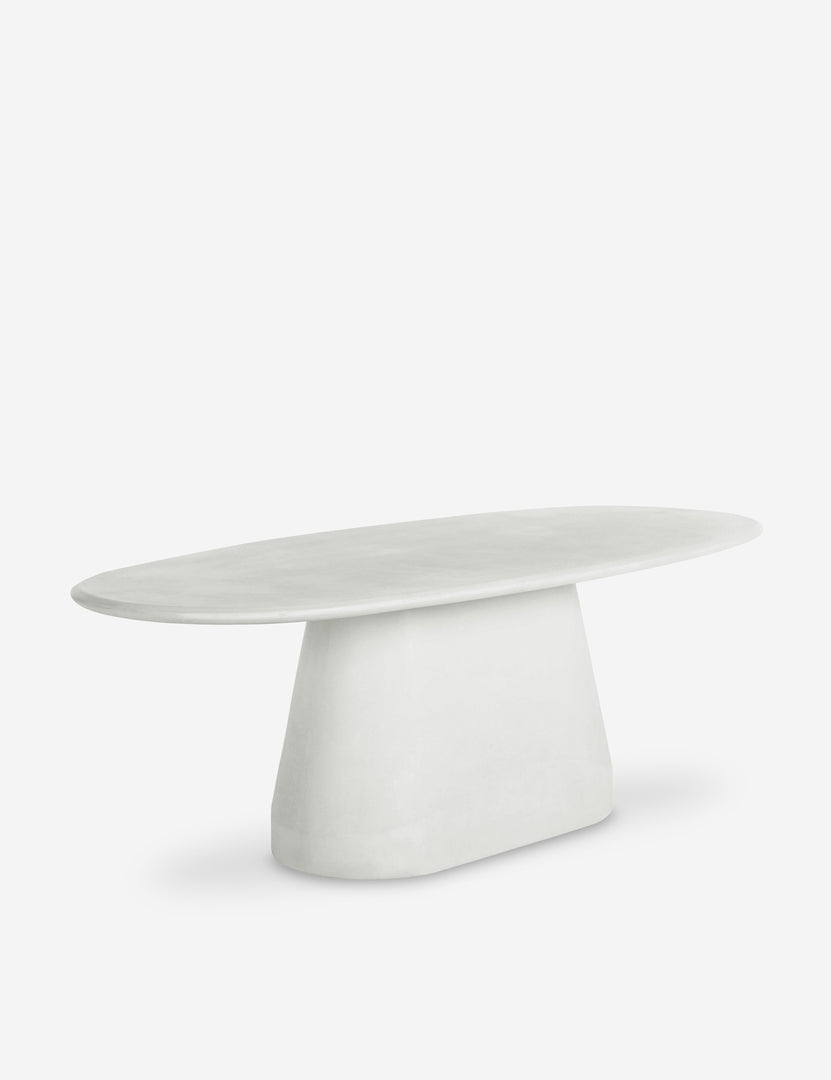 #color::ivory | Aker oval concrete outdoor dining table.