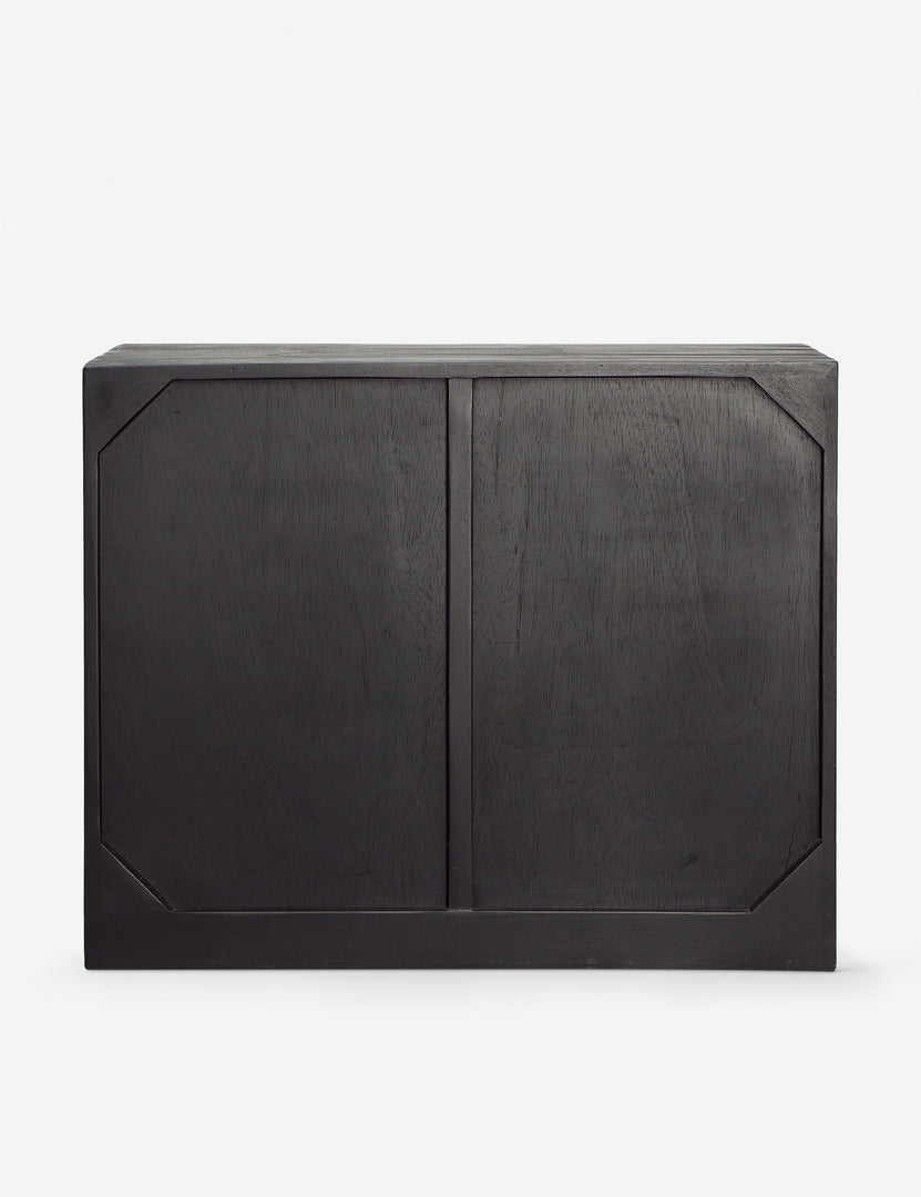 #color::black | Back of the Robledo raised panel organic design sideboard cabinet in black.