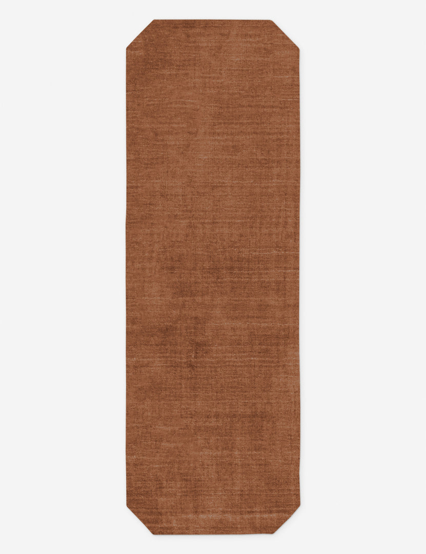 #color::rose #size::2-6--x-8--runner | Damara solid viscose runner rug in rose.