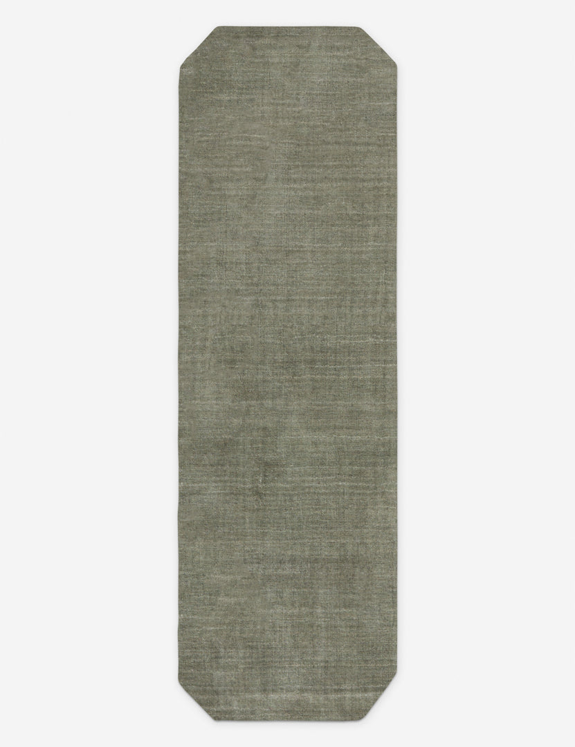 #color::sage #size::2-6--x-8--runner | Damara solid viscose runner rug in sage.