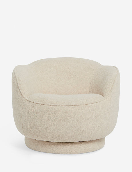 #color::teddy-boucle | Fern scalloped back boucle upholstered swivel chair