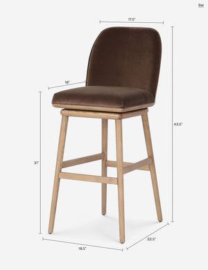 Tenzin Bar and Counter Swivel Stool : Brown / Counter