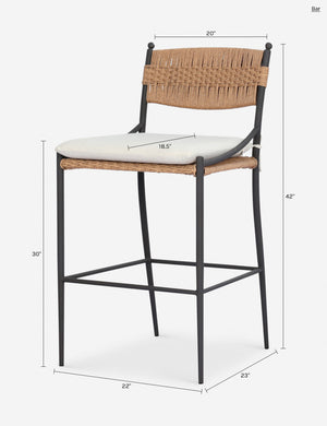 Mae Indoor / Outdoor Bar and Counter Stool by Amber Lewis x Four Hands : Flax / Counter