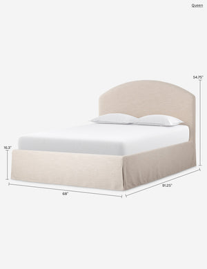 Leyah Slipcover Platform Bed : Beige / Queen