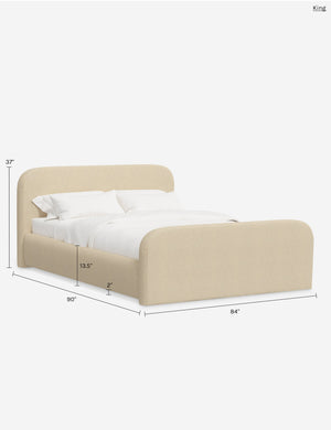 Nabiha Bed With Footboard : Talc Linen / Twin