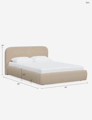 Dimensions on the twin sized Nabiha platform bed