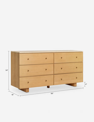 Open Box: Keshan 6-Drawer Dresser, Natural and Travertine