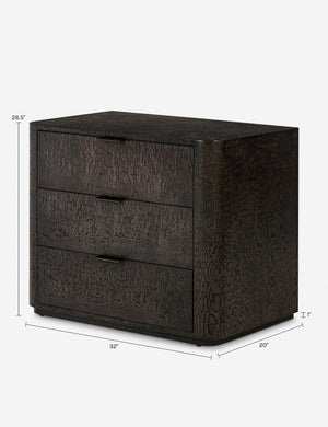 Mazra 3-Drawer Dresser : Dark Brown