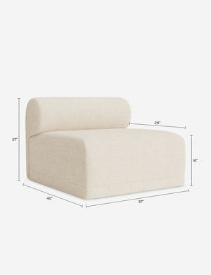 Carson Modular Armless : Ivory Modern Boucle