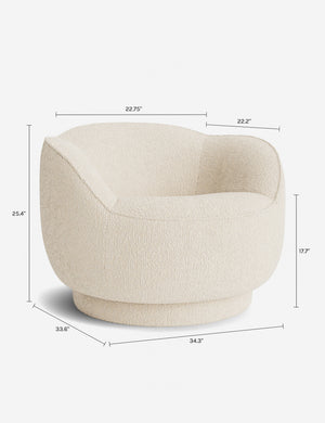 Fern Swivel Chair by Sarah Sherman Samuel : Ivory Modern Boucle