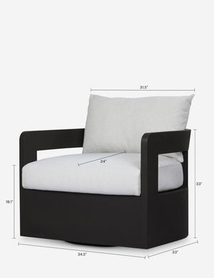 Kade Outdoor Metal Swivel Chair : Ivory