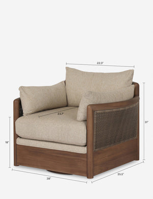 Layholm Outdoor Swivel Chair : Beige