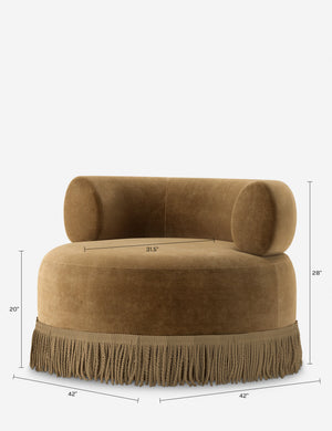 Lenny Swivel Chair by Button Atelier x Co.House Designs : Camel Faux Mohair