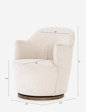 Margie Swivel Chair : Natural Boucle