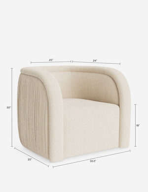 Ricci Swivel Chair : Ivory Modern Boucle
