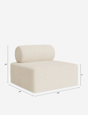 Sloman Modular Armless : Talc Performance Linen