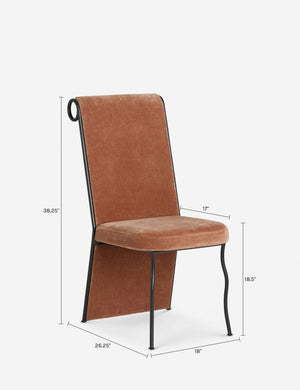 Vanne Dining Chair by Sarah Sherman Samuel : Ginger Performance Striated Velvet