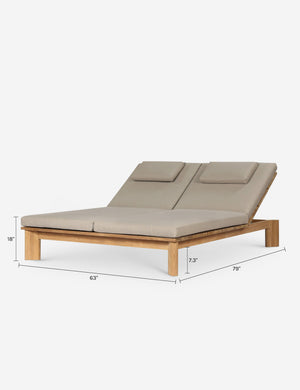 Helsig Outdoor Double Chaise : Taupe