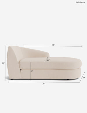 Imada Modular Right Chaise : Ivory Modern Boucle / Right-Facing