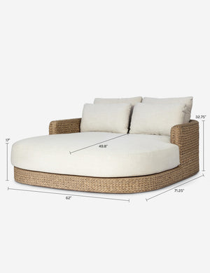 Tinashe Outdoor Double Chaise : Cream