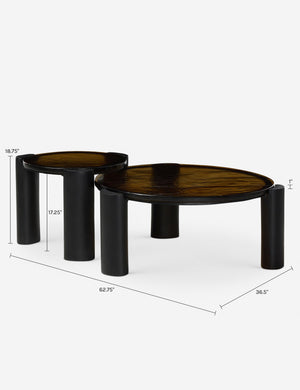 Carlin Round Nesting Coffee Table : Amber Glass