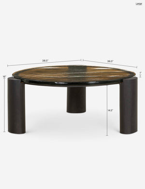 Carlin Round Nesting Coffee Table : Amber Glass / Large